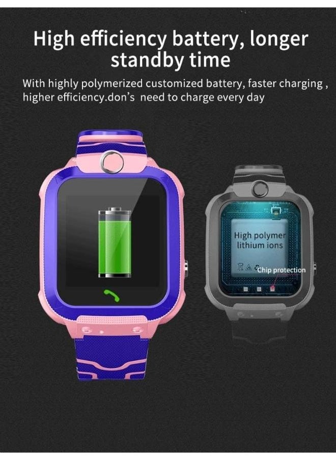 Children's IP65 Waterproof Smart Watch with SOS, Camera, Call, Music, 7 Games Puzzle, Alarm Clock, Compatible with iOS and Android for Girls and Boys(Pink)