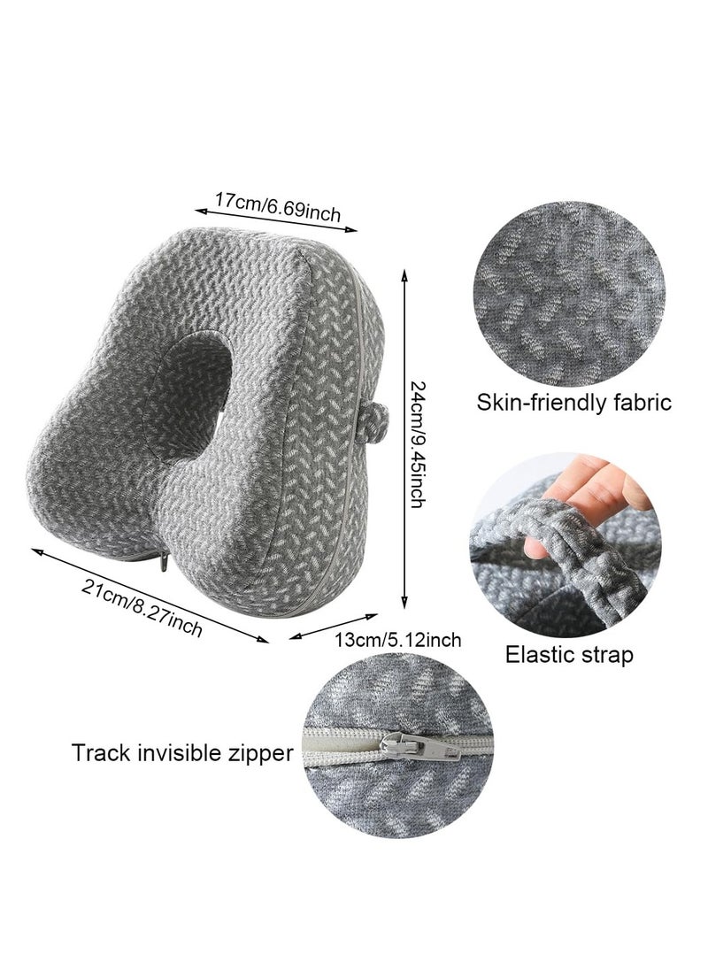 Knee Pillow for Side Sleepers, Butterfly Hollow Design Aligns Spine and Relieves Pressure, Memory Foam Leg Elastic Pillow Strap for Sleeping for Back Pain,Leg Pillow, Gray