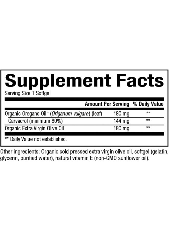 Natural Factors Oil Of Oregano 180Mg, 60 Soft Gels