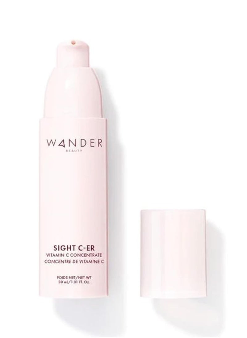 Wander Beauty Sight C-er Vitamin C Concentrate - 20% Vitamin C Cream to Plump, Brighten, & Hydrate Face - Brightening Moisturizer with Vitamin E, Kakadu Plum, Niacinamide, & Hyaluronic Acid - 1.01 oz