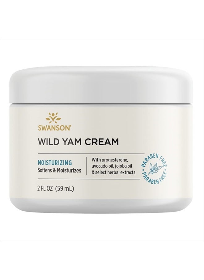 Wild Yam Cream - Formula for Women Promoting Perimenopause & Menopause Support - Women's Health Balm w/No Parabens for Comfort & Wellness - (2 fl. oz. Jar)