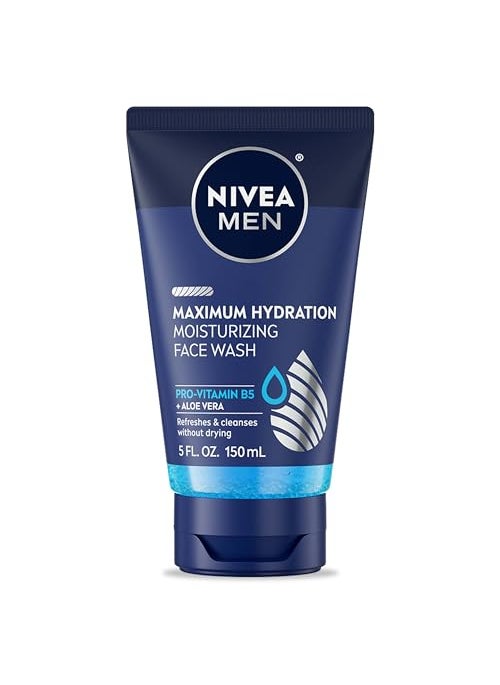 NIVEA MEN Maximum Hydration Moisturizing Face Wash with Aloe Vera Boosts Moisture and Helps Prevent Tight Dry Skin 5 Fl Oz Tube