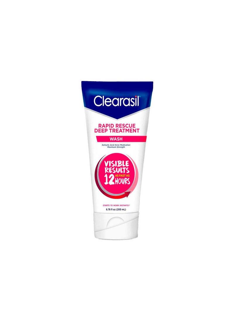 Clearasil Rapid Rescue Deep Treatment Acne Face Wash Maximum Strenght with 2 Salicylic Acid Acne Medication Acne Facial Cleanser 678 fl oz