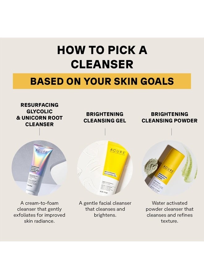 Resurfacing Glycolic & Unicorn Root Cleanser- Gentle Daily Exfoliation Cleansing Cream - Brightening & Hydrating Face Wash - for All Skin Type 4 Fl Oz