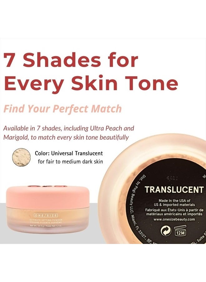 One Size Ultimate Blurring Setting Powder Full- Translucent - for Fair to Dark Skin Tones, 1.2 Ounce (Pack of 1)