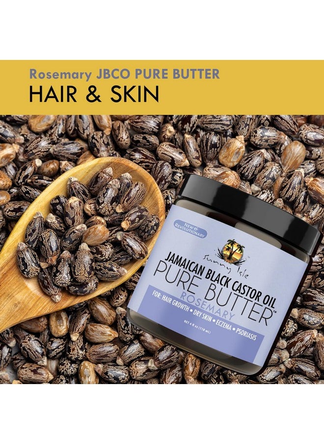 Rosemary Jamaican Black Castor Oil Pure Butter 8Oz | Promotes Hair Growth | Effective Moisturizer Hair & Skin | All Types & Textures