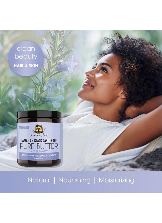 Rosemary Jamaican Black Castor Oil Pure Butter 8Oz | Promotes Hair Growth | Effective Moisturizer Hair & Skin | All Types & Textures