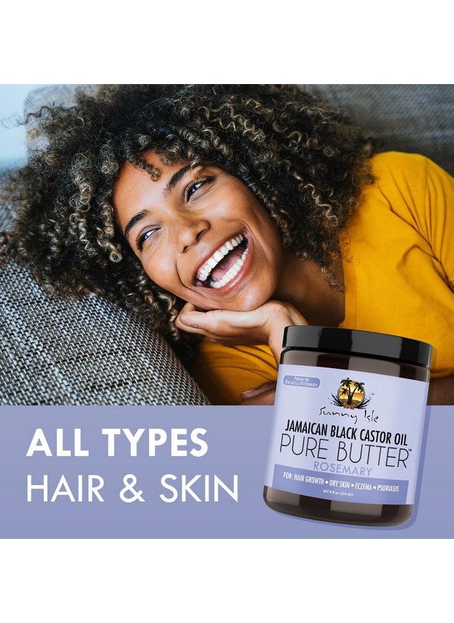 Rosemary Jamaican Black Castor Oil Pure Butter 8Oz | Promotes Hair Growth | Effective Moisturizer Hair & Skin | All Types & Textures