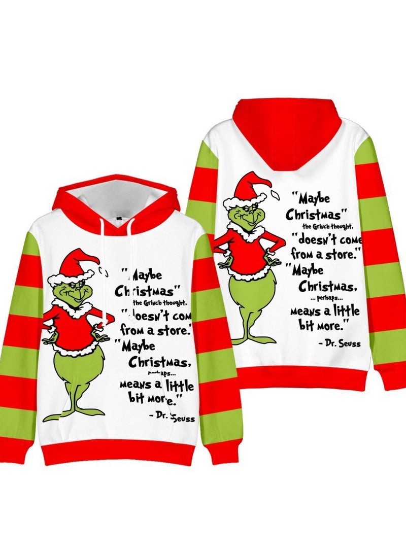Green Fur Monster Grinch 3D Digital Printed Hoodie