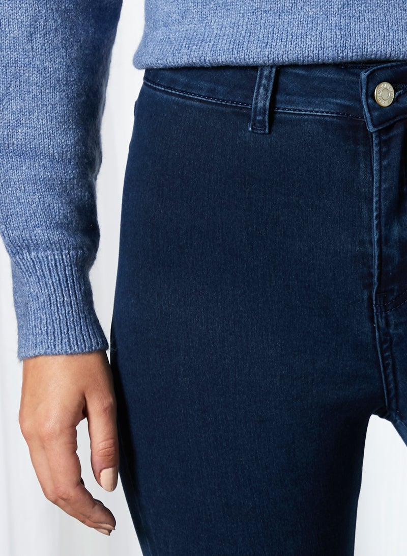 High Waist Ankle Length Jeggings Night Blue