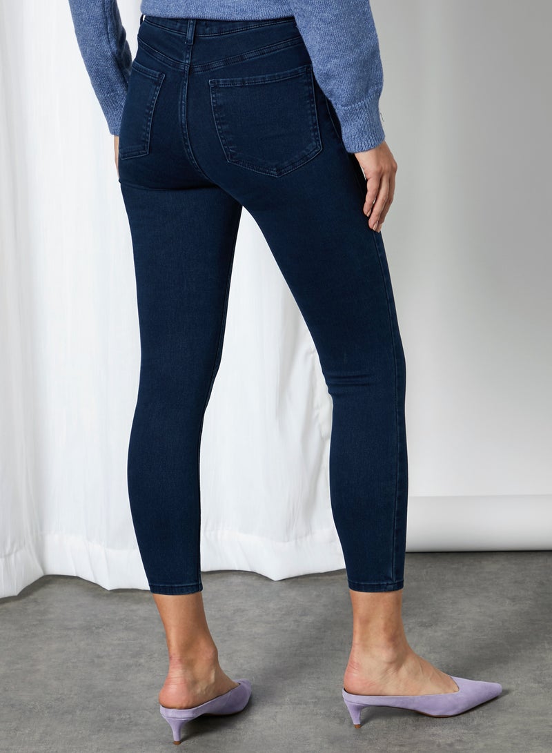High Waist Ankle Length Jeggings Night Blue