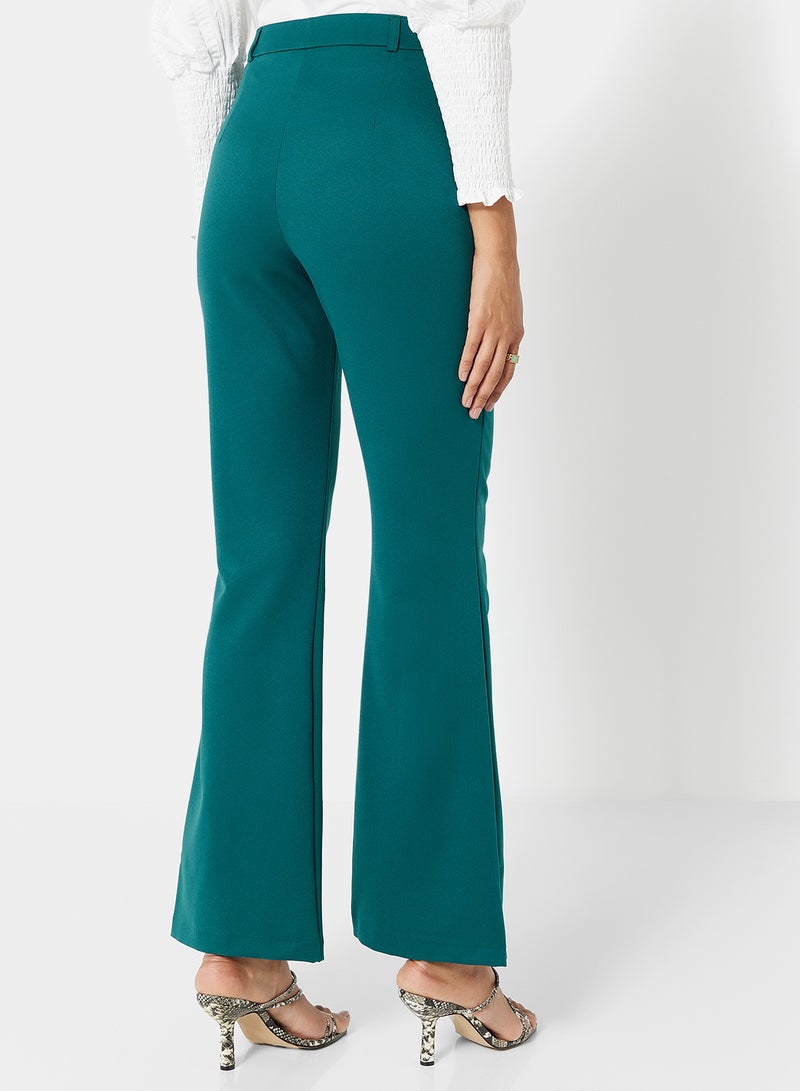 Mid-Rise Straight Leg Pants Petrol