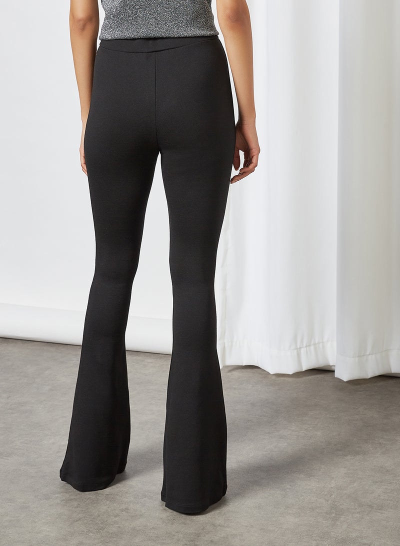 Flared Hem Pants Black
