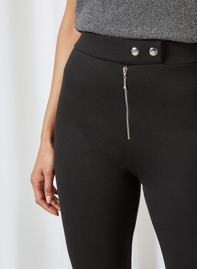 Flared Hem Pants Black