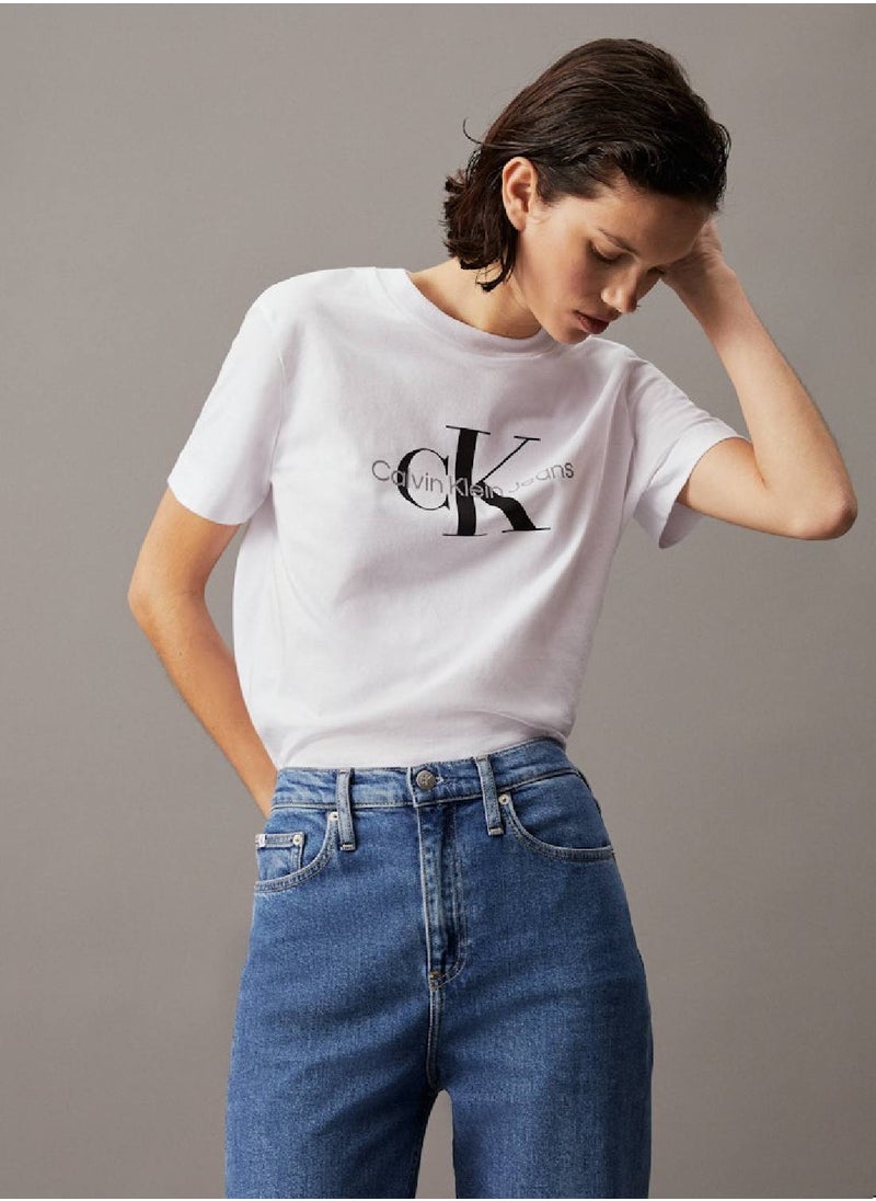 Women's Monogram T-Shirt - Cotton, White