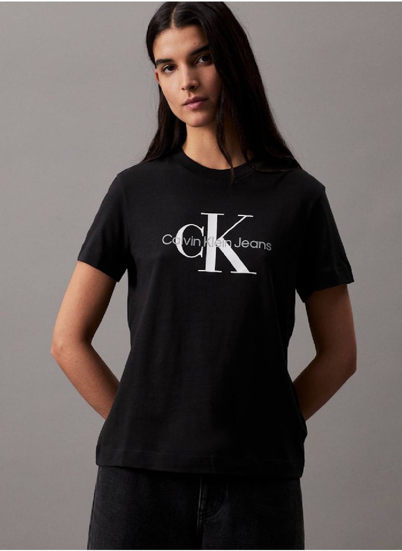 Women's Monogram T-Shirt - Cotton, Black