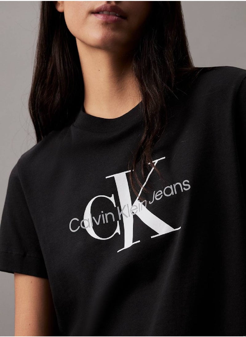 Women's Monogram T-Shirt - Cotton, Black