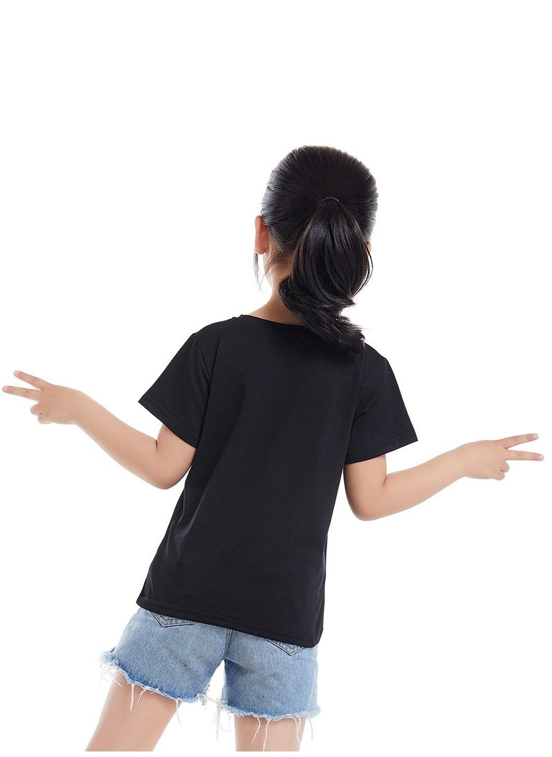 Unisex Family Couple Parent-Child clothing T-shirt Black