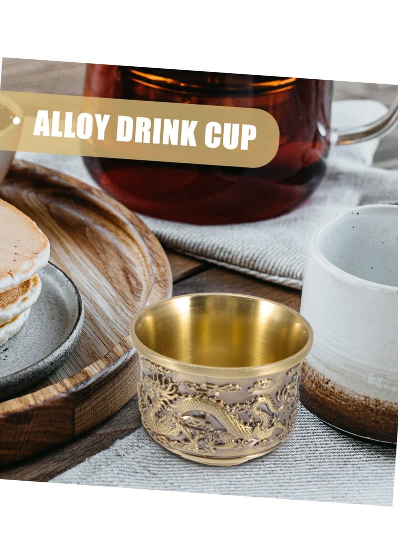 Chinese Tea Set Kung Fu Tea Set 2 Pieces Dragon And Phoenix Cup Kung Fu Teacups Chinese Copper Tea Cup Mug Vintage Home Decor Alloy Drink Cup For Adults Tea Sets For Men Women Ceremony Gifts