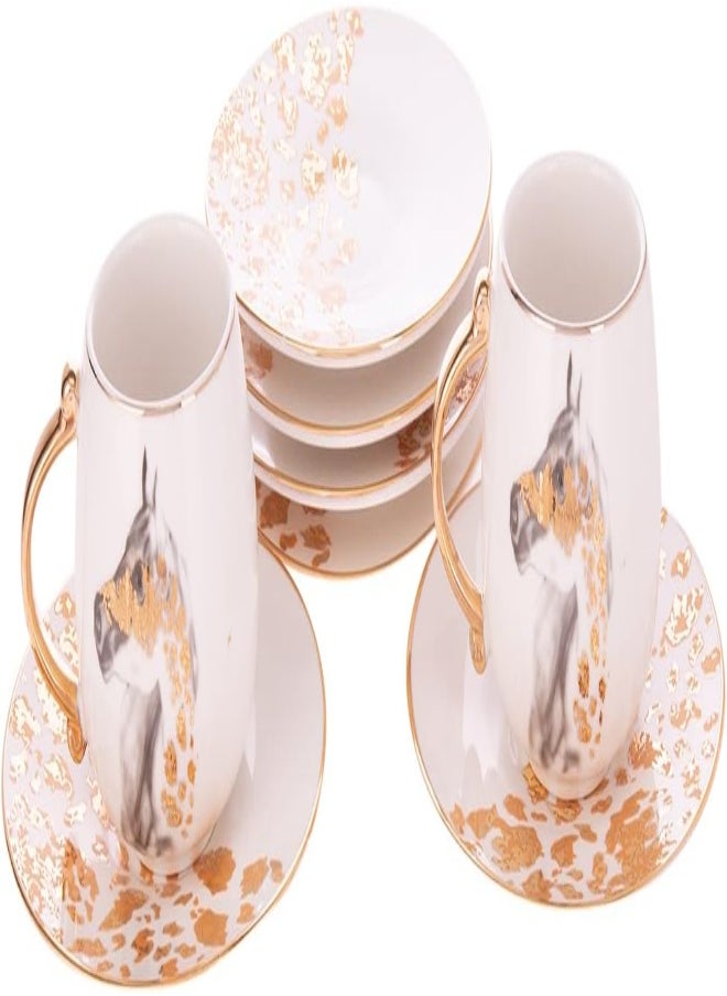 AKDC Tea Set L(7Cm) Xw(7Cm) Xh(7Cm)/L(14Cm) Xw(14Cm) Xh(2Cm) White