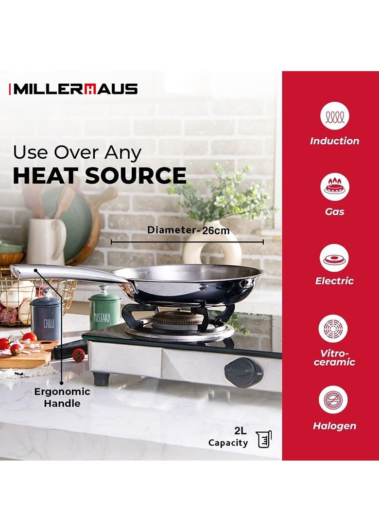 Millerhaus Tri-Ply Frypan 26cm Stainless Steel