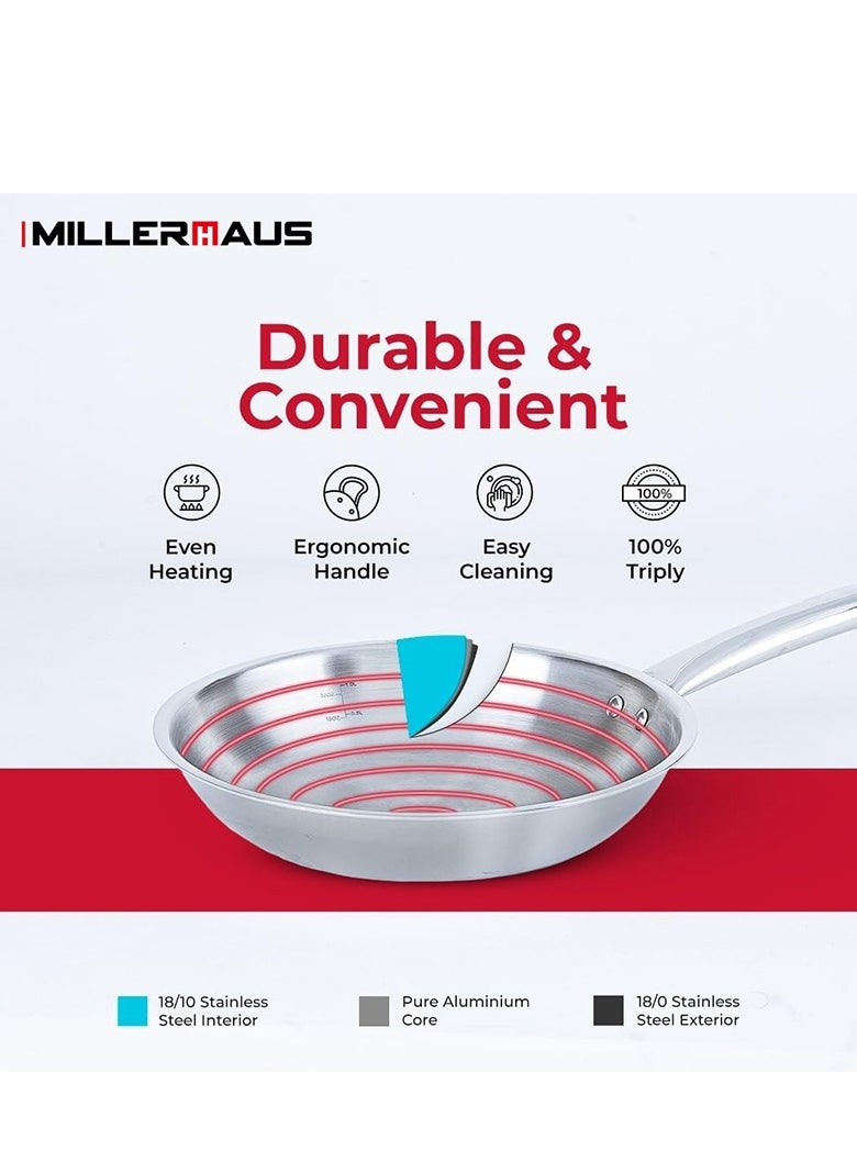 Millerhaus Tri-Ply Frypan 26cm Stainless Steel
