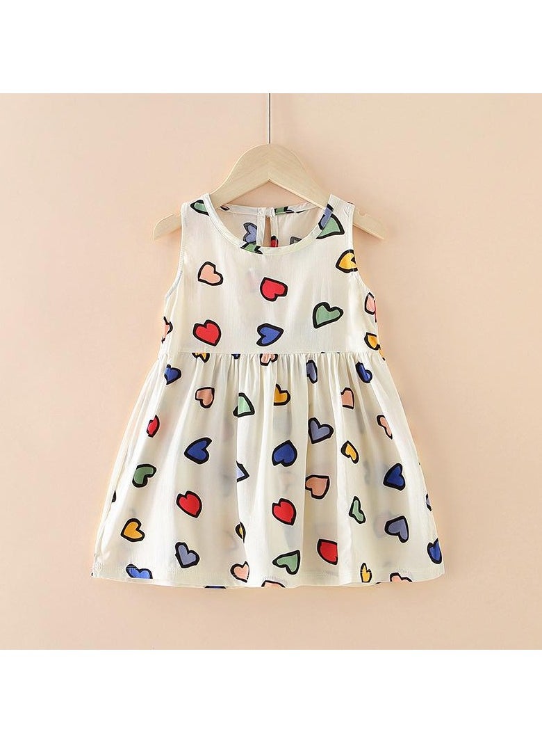 Girls Cotton Dress Lightweight Summer Beach Skirt