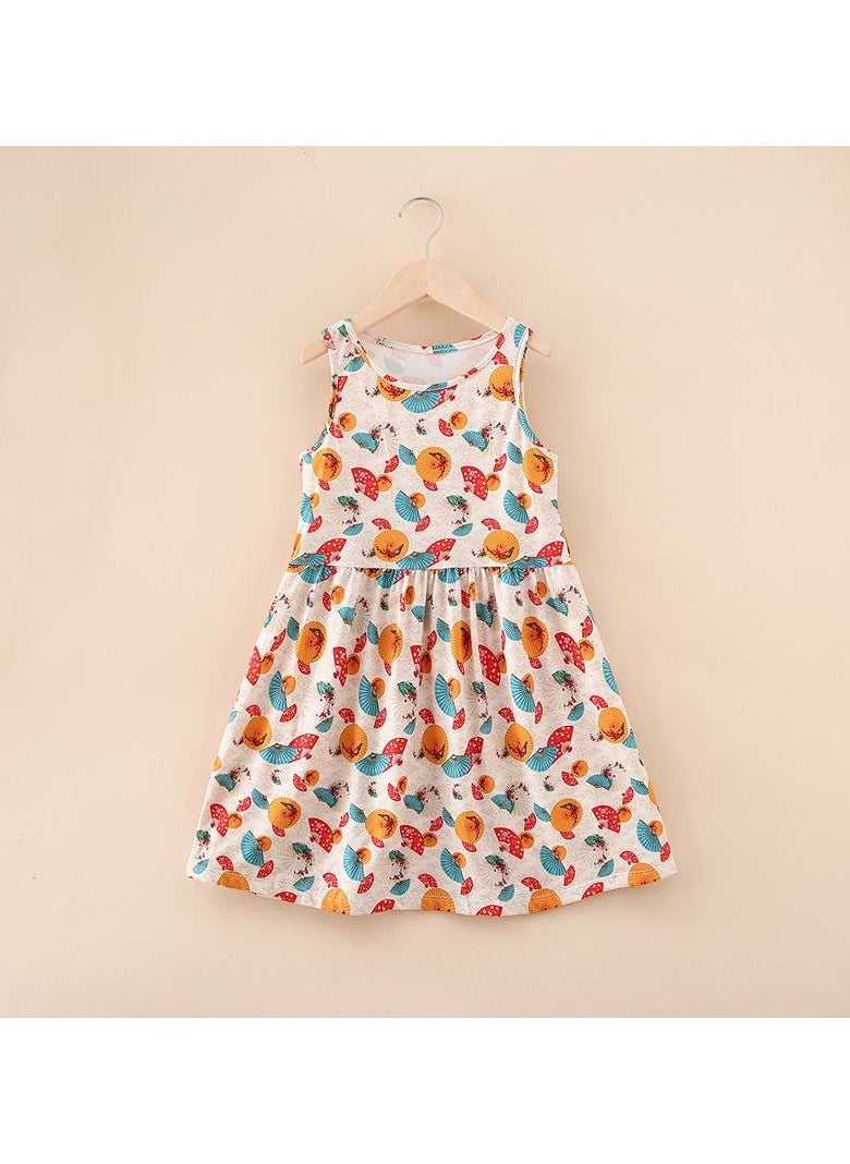 Cross-border New Milk Silk Printed Children's Dress