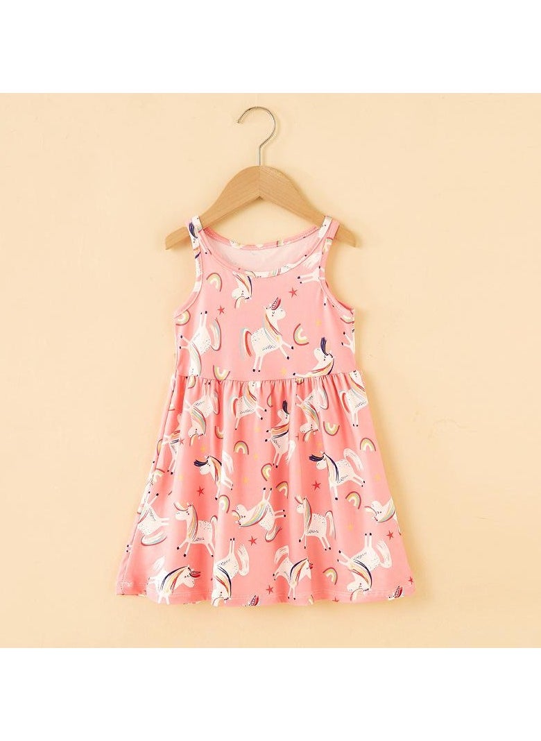 Cross-border New Milk Silk Printed Children's Dress