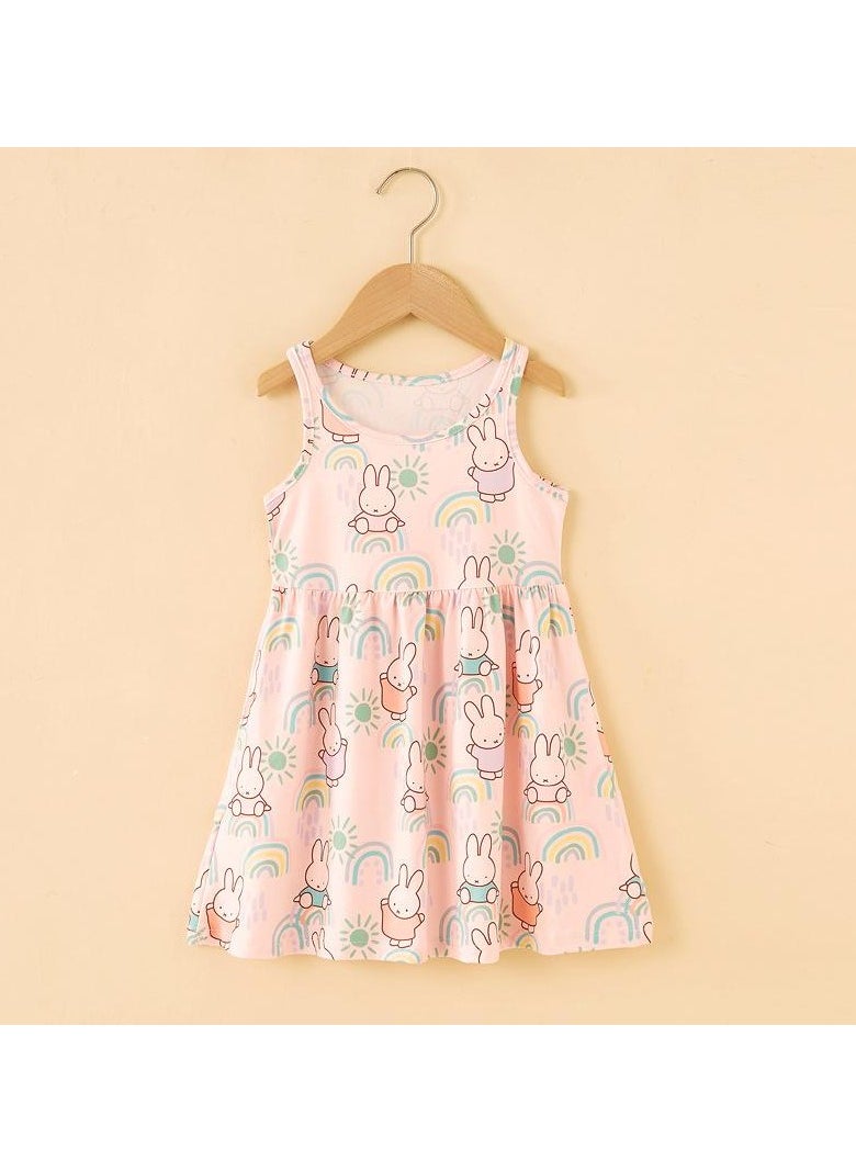 Cross-border New Milk Silk Printed Children's Dress