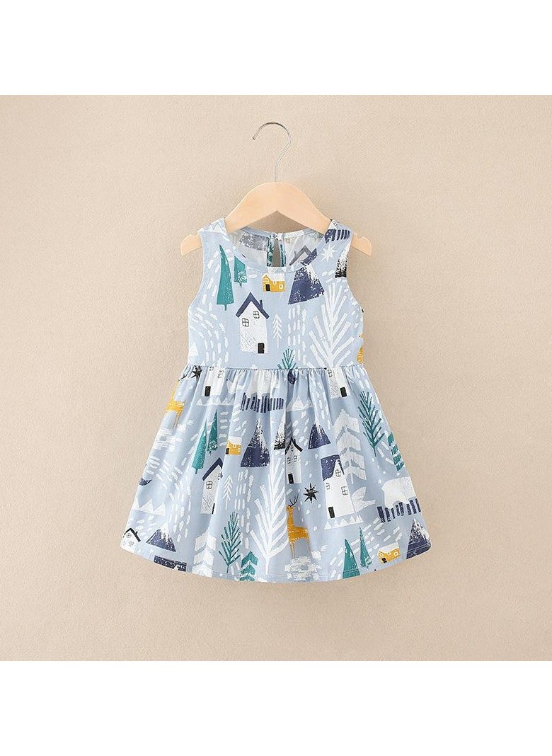 Cotton Aline Dress Children's Summer Printed Princess Dress