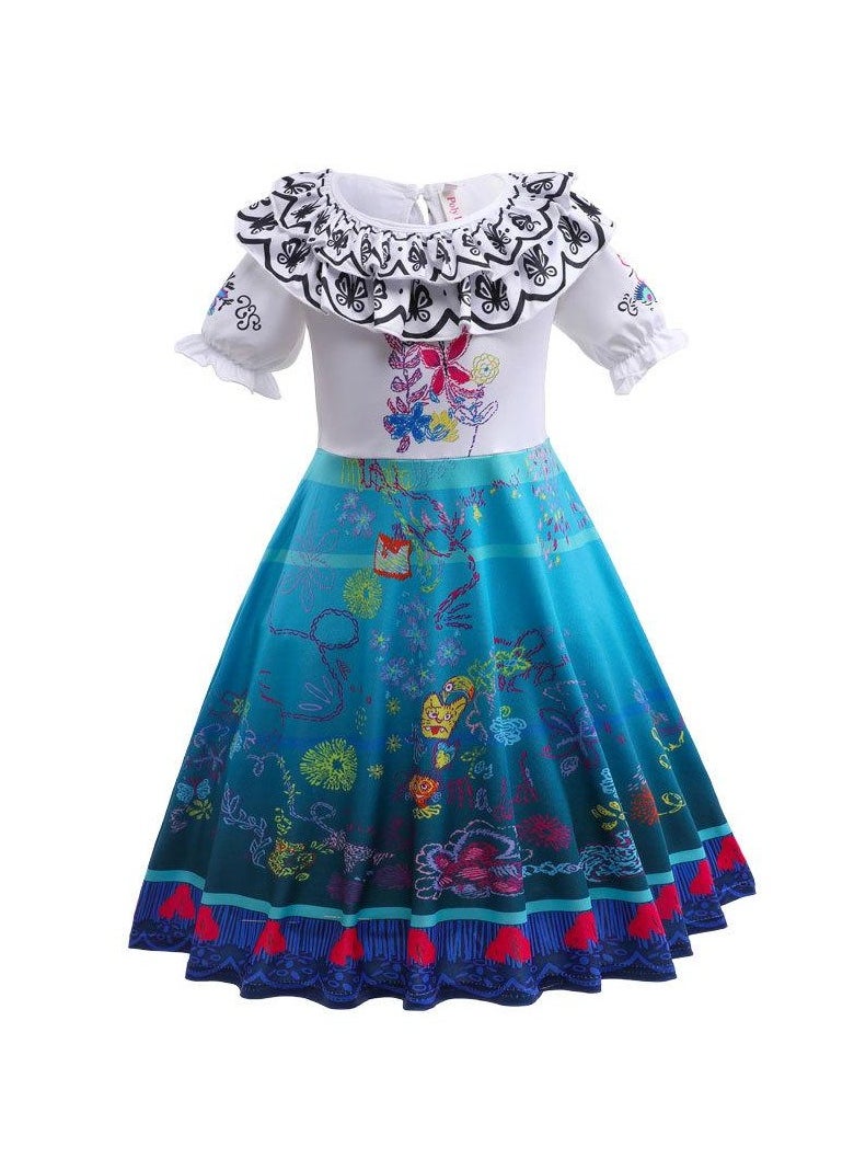 Children's Role Play Cosplay Costume Dress DJS55 dress Blue/White