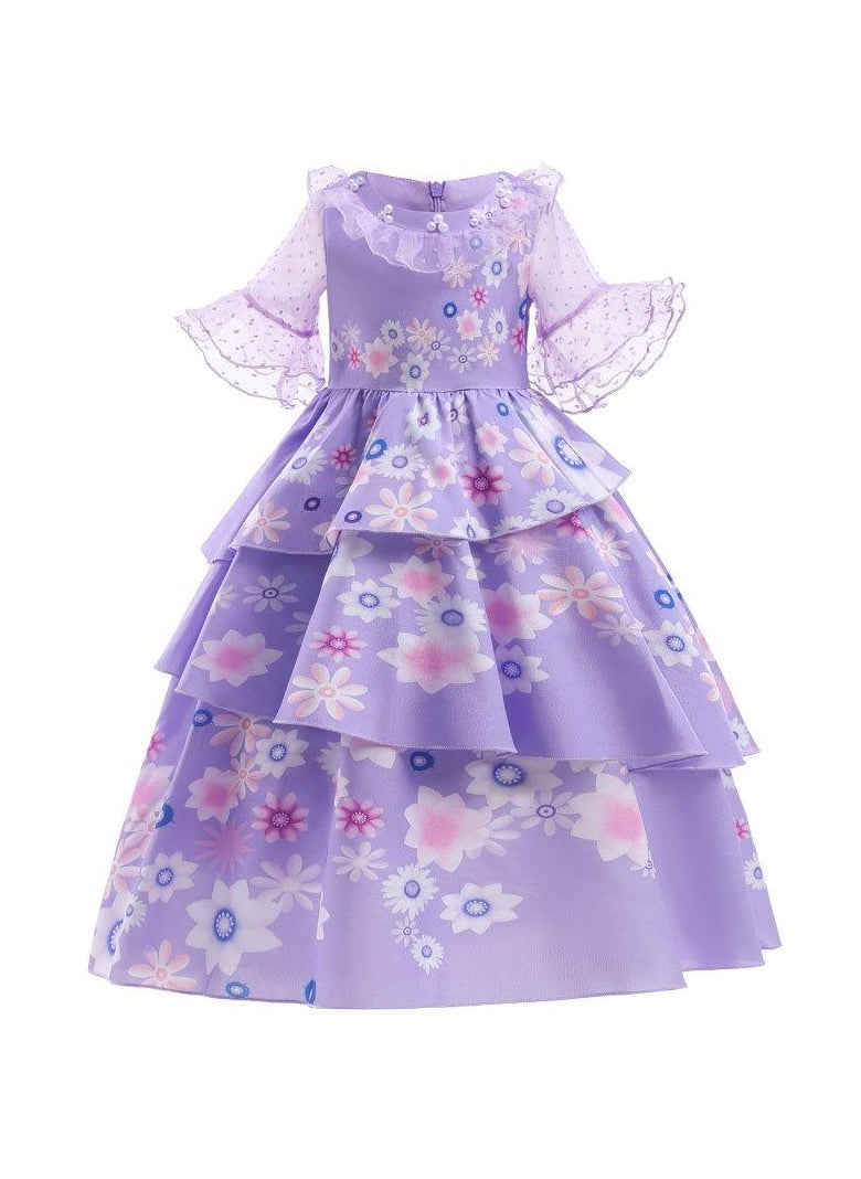 Children's Role Play Cosplay Costume Dress DJS54 dress Purple/White