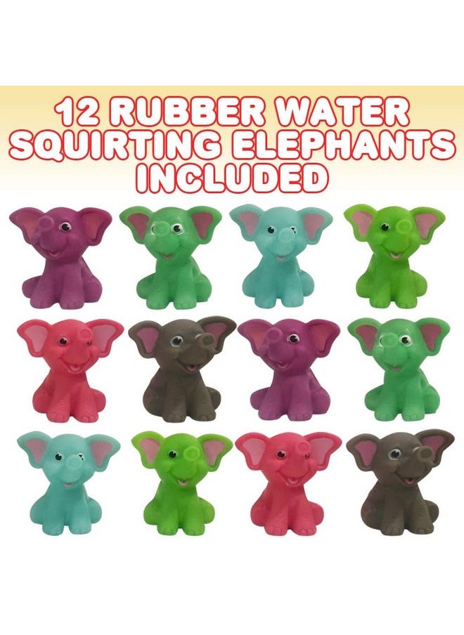 ArtCreativity Rubber Water Squirting Elephants, Pack of 12, Bathtub and Pool Toys for Kids, Safe and Durable Water Squirters, Birthday Party Favors, Goodie Bag Fillers