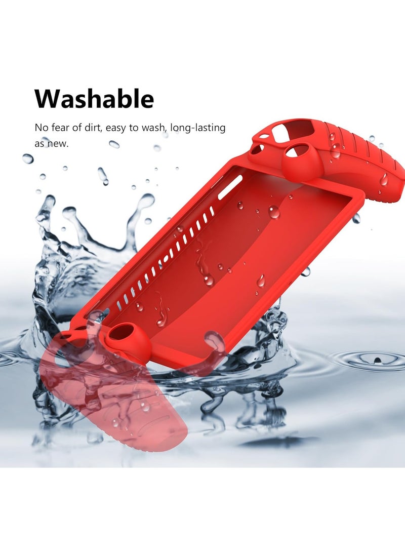 Protective Case for Playstation Portal, Silicone Case Cover Protector All-Around Protection and Non-Slip Thumb Grips Accessories for Playstation Remote Player Playstation Portal Case (Red)