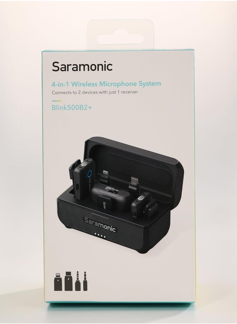 saramonic BLINK500B2+ Wireless Lavalier Microphone for iPhone Android Type-C Smartphone Camera