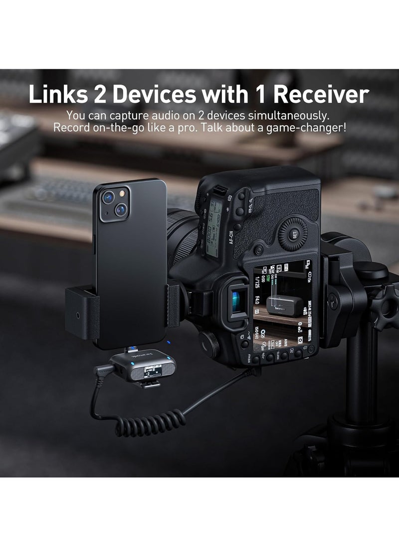 saramonic BLINK500B2+ Wireless Lavalier Microphone for iPhone Android Type-C Smartphone Camera