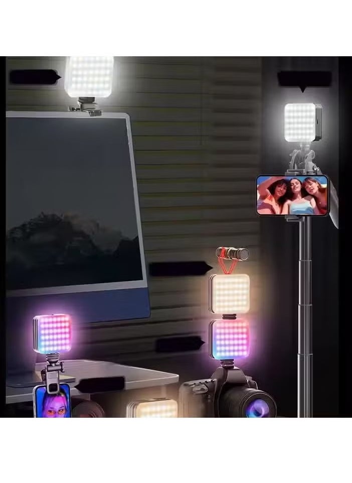 D12S LED Fill Light, 2000mAh Full Color RGB Portable Pocket Video Light,, Multi-Port, Widely Compatible for Photography, Vlogging, Streaming, and Content Creation