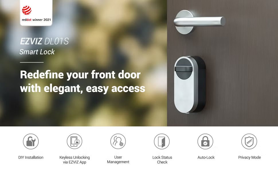 DL01S Smart Lock with Keyless Unlocking, DIY Installation, Lock Status Check, Auto-Lock, Privacy Mode Equipped with Multi-functional Keypad & A3 Home Gateway