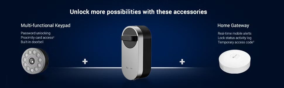 DL01S Smart Lock with Keyless Unlocking, DIY Installation, Lock Status Check, Auto-Lock, Privacy Mode Equipped with Multi-functional Keypad & A3 Home Gateway