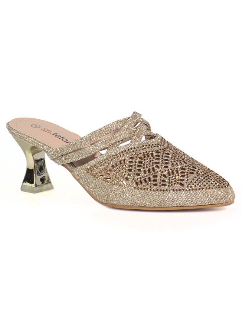 Women's High Heels mule-style shoe| Closed Toe, Dress Slip-On Heels for Girls & Ladies | Women's Fashion High Heels for Party Bride Wedding Dress Platform Shoes