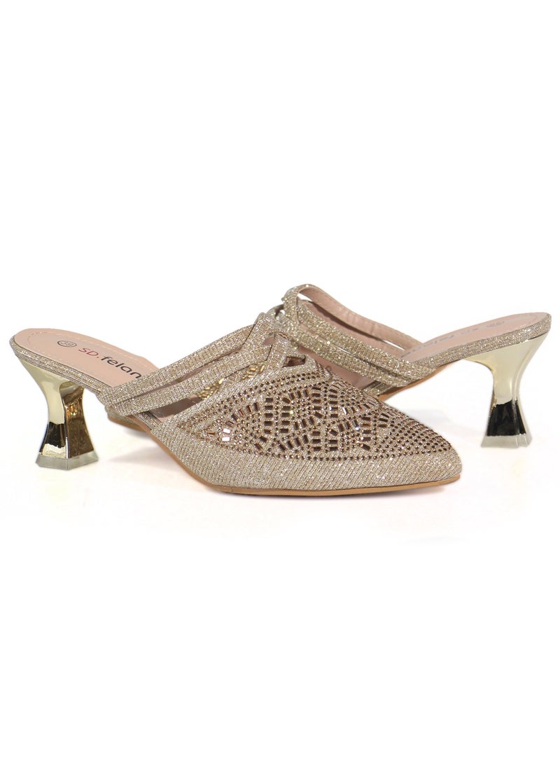 Women's High Heels mule-style shoe| Closed Toe, Dress Slip-On Heels for Girls & Ladies | Women's Fashion High Heels for Party Bride Wedding Dress Platform Shoes
