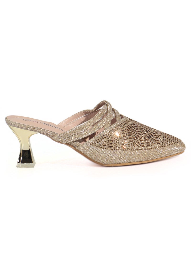 Women's High Heels mule-style shoe| Closed Toe, Dress Slip-On Heels for Girls & Ladies | Women's Fashion High Heels for Party Bride Wedding Dress Platform Shoes