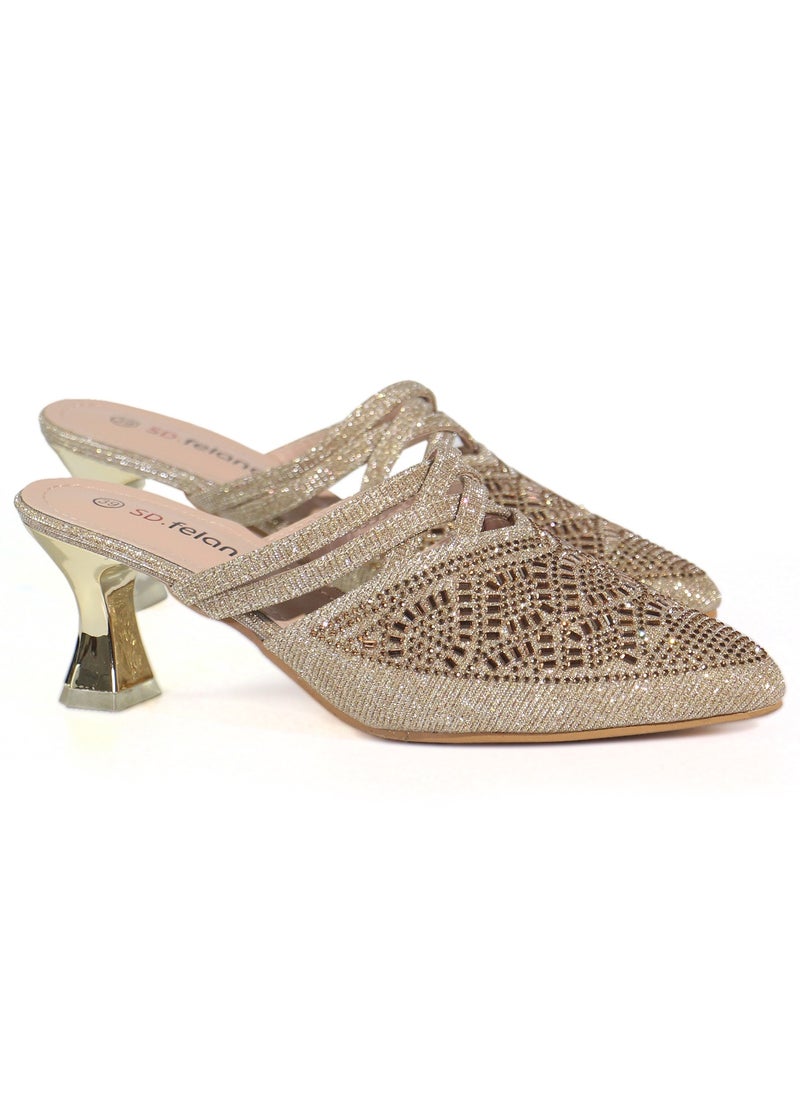 Women's High Heels mule-style shoe| Closed Toe, Dress Slip-On Heels for Girls & Ladies | Women's Fashion High Heels for Party Bride Wedding Dress Platform Shoes