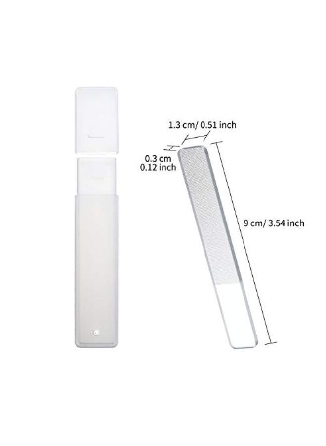 8 Pieces Nano Glass Nail Shiner Glass Nail Files Crystal Nail Shine Buffer Polisher With Case For Natural Nails (Black And White)