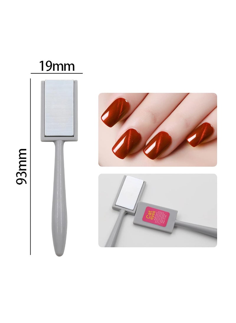 15 Pieces Nail Magnet Tool Set, Double-head Flower Design Nail Magnet Pens Magnet Stick 3D Magnetic Cat Eye Gel Polish Nail Art, for DIY 3d Magnetic, Salon, Studio or Home