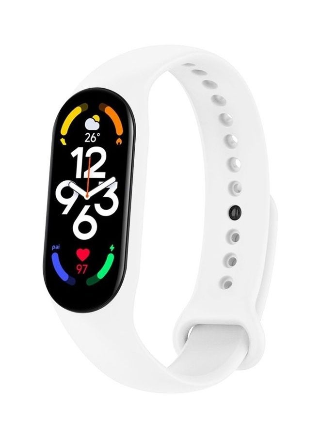 Xiaomi Mi Band 7 Replacement Strap Soft Silicone Watch Band Sport Wristband Bracelet Compatible with Mi Band 7 Smart Fitness Tracker 2022 Release White
