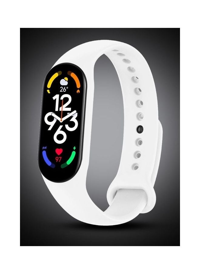Xiaomi Mi Band 7 Replacement Strap Soft Silicone Watch Band Sport Wristband Bracelet Compatible with Mi Band 7 Smart Fitness Tracker 2022 Release White