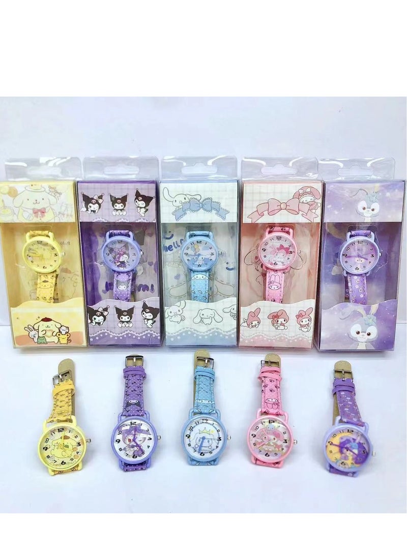 Quartz watch with silicon strap for girls