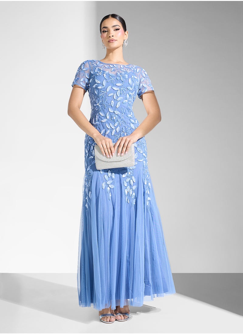 Embellished Tiered Dress